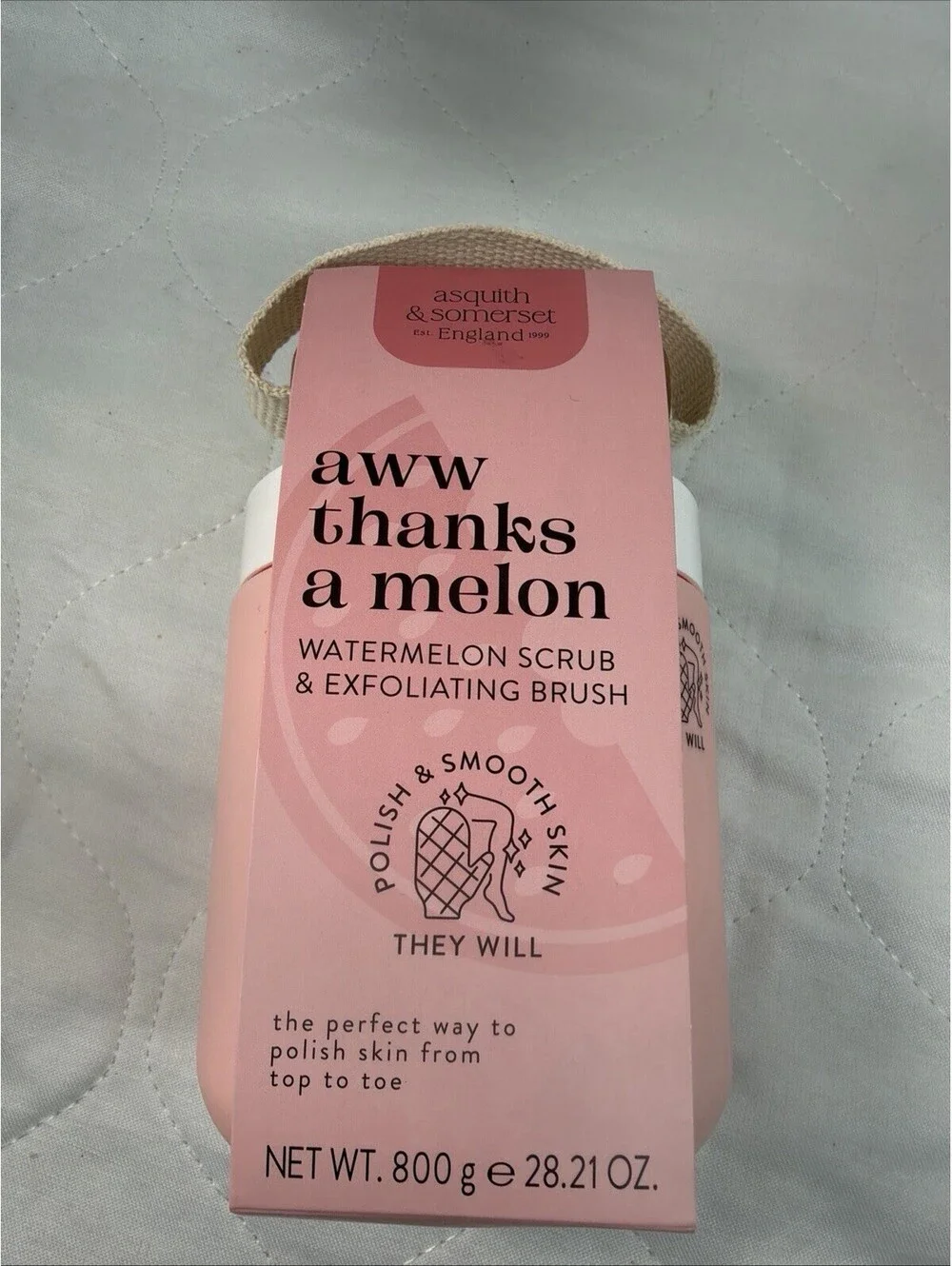 Asquith & Somerset Watermelon Scrub & Brush Body Exfoliator Gift Set NEW